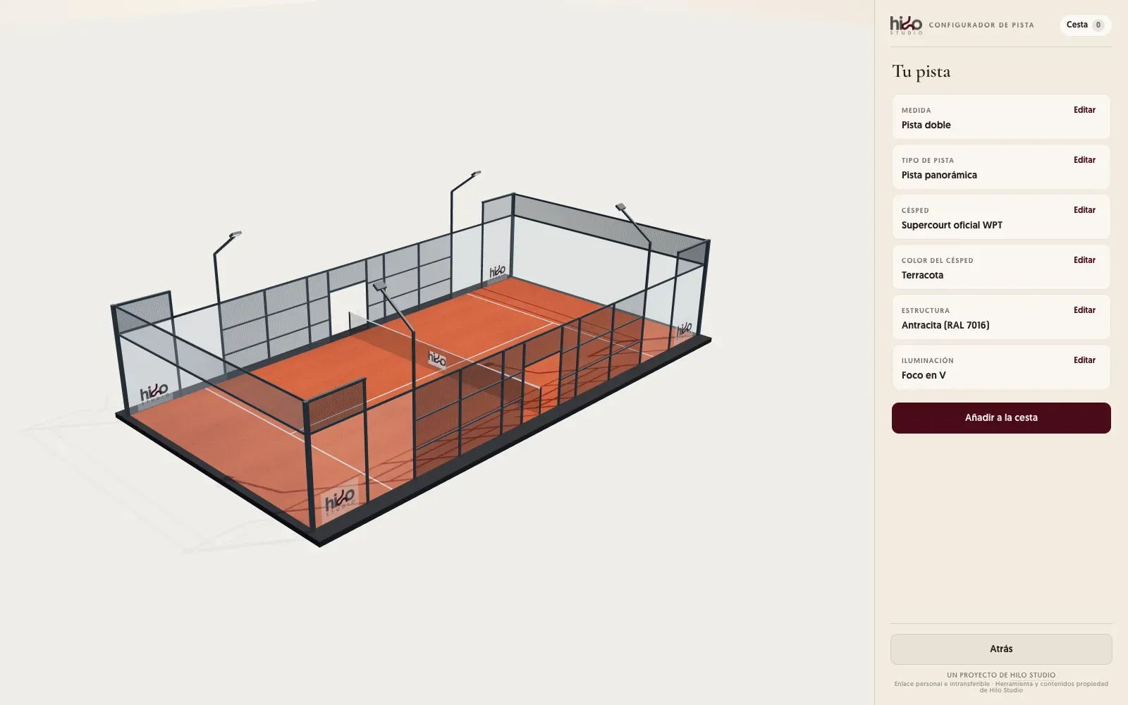 Configurador 3D de pistas de pádel — imagen 2